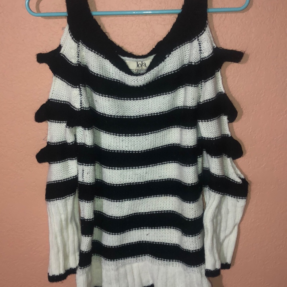 Lola long sleeve knit sweater with sleeve cutouts